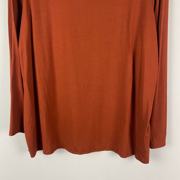 Chicos Ultimate T Shirt Womens 3 US XL Rust Long Sleeve Crew Neck - Picture 3 of 11
